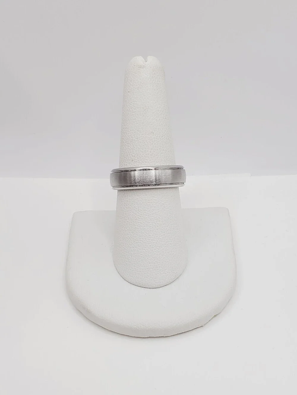 Brushed Silver Tone Tungsten Wedding Band Unisex Ring